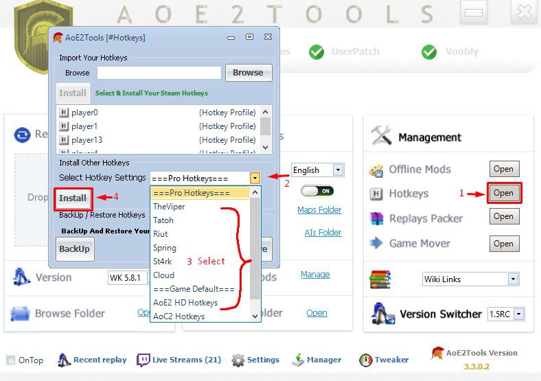 Hotkeys With AoE2Tools