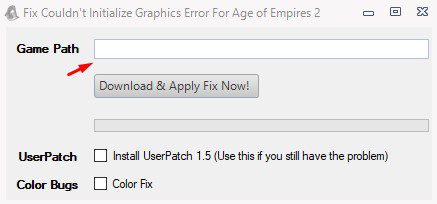 aoe2 graphics fix insert your game path