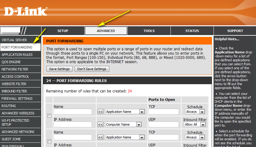 Port forwarding