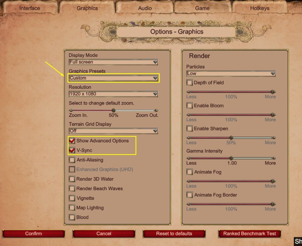 Graphics Settings for AoE2 DE
