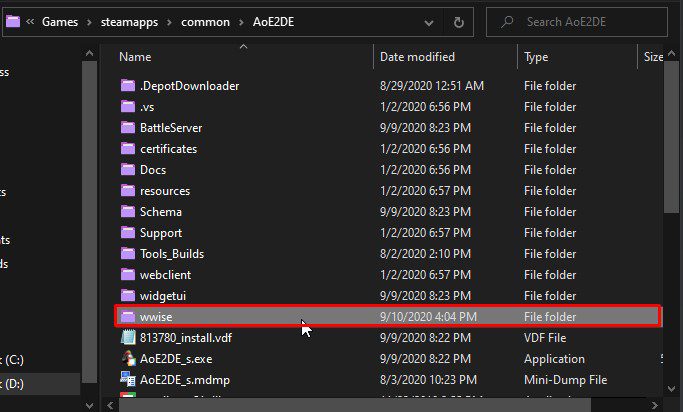 aoe2de wwise folder