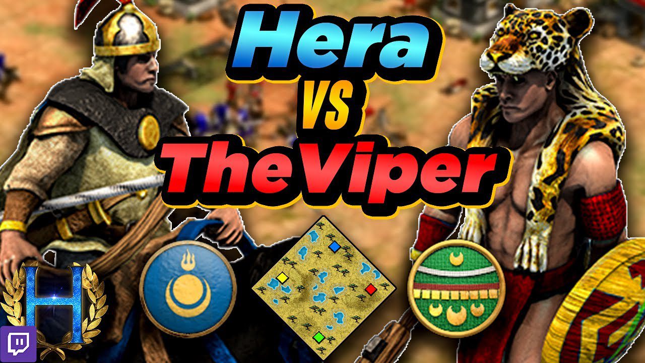 Mongols Versus Aztecs in One-on-One Battle on the Serengeti Against TheViper in Age of Empires II