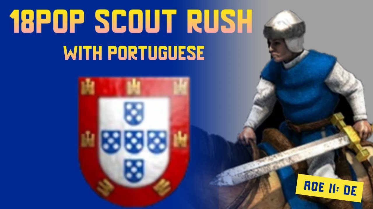 Eighteen Population Scout Rush with Portuguese in Age of Empires II: Definitive Edition Build Orders
