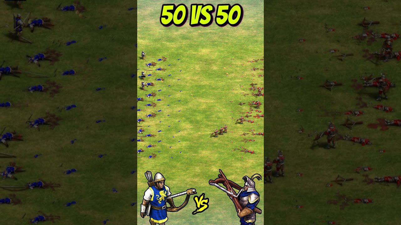 50 Elite Longbowmen vs 50 Arbalesters (AoE2) #Shorts 50 Elite Longbowmen vs 50 Arbalesters (AoE2) #Shorts