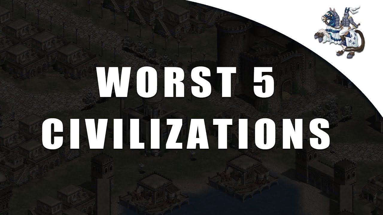 Five Most Unfavourable Age of Empires II Civilizations (One Versus One, Full Random)