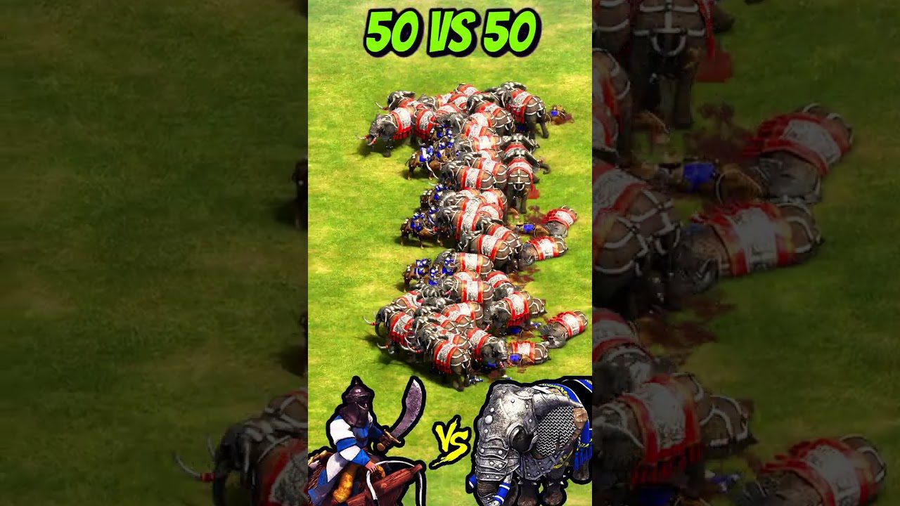 50 Elite Mamelukes vs 50 Elite War Elephants (AoE2) #Shorts 50 Elite Mamelukes vs 50 Elite War Elephants (AoE2) #Shorts