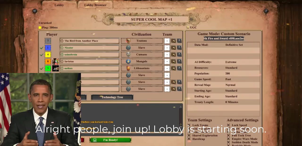 A Sneak Peek of Presidents Playing Age of Empires 2 Diplomacy Roleplay