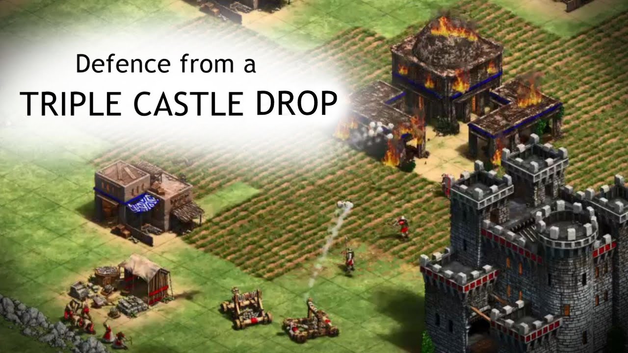 Defending a TRIPLE CASTLE DROP in Feudal Age!? Defending a TRIPLE CASTLE DROP in Feudal Age!?