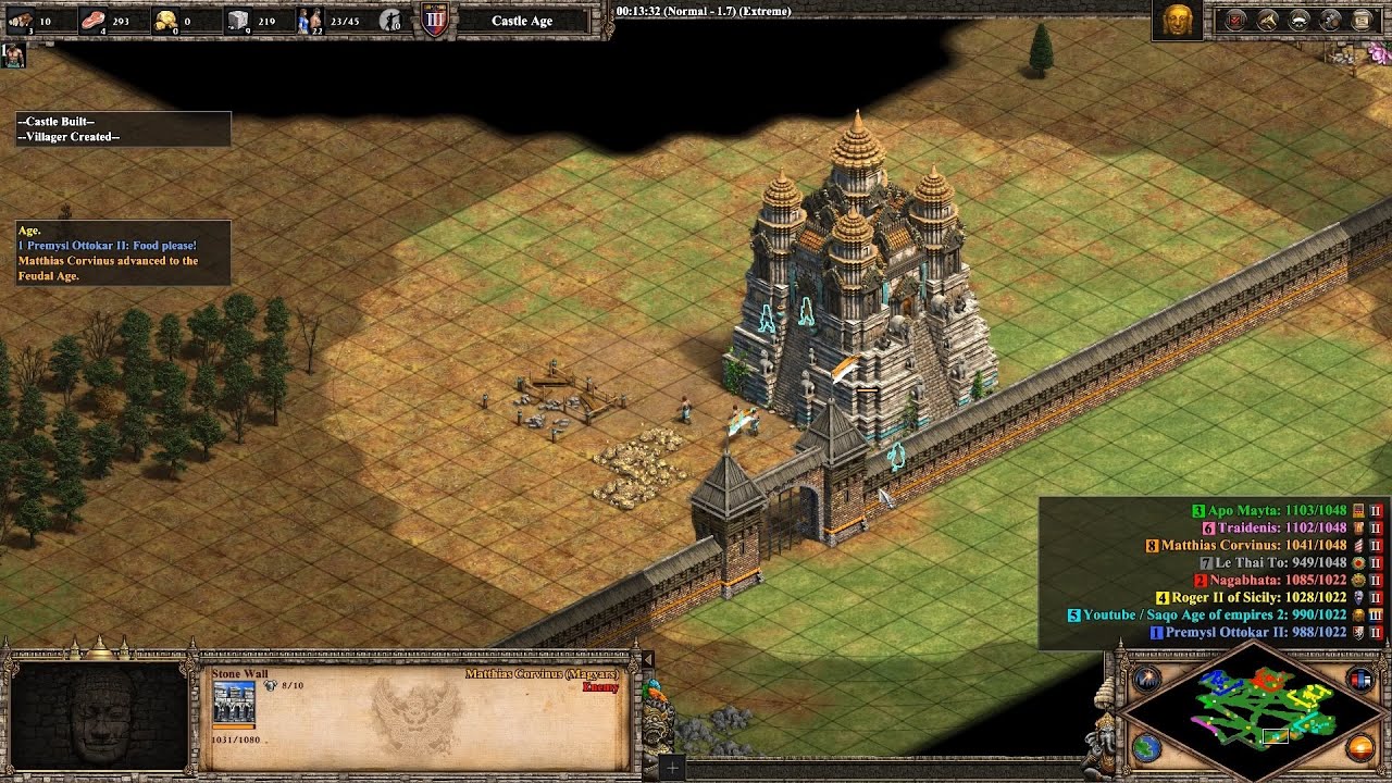 AOE2:DE 20+0 Fastest Castle Drop Khmer Strategy on Arena