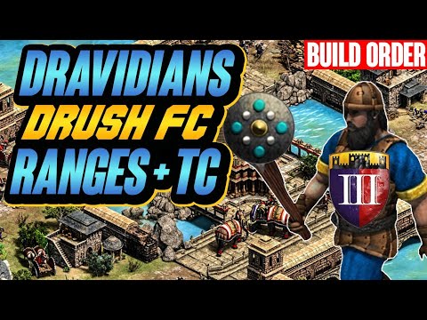 Dravidians Drush FC 2 Ranges + Town center | AoE2 Build Order Dravidians Drush FC 2 Ranges + Town center | AoE2 Build Order