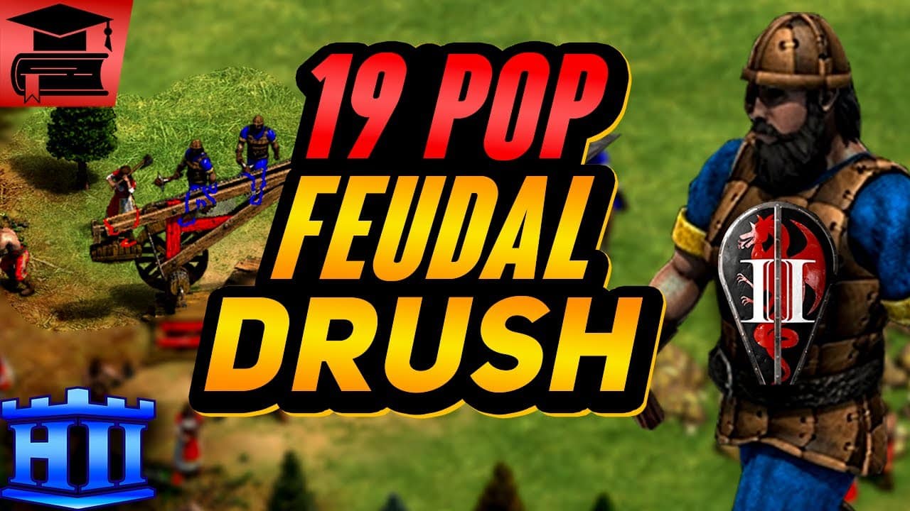 19 Pop Feudal Age Drush BUILD ORDER | AoE2 19 Pop Feudal Age Drush BUILD ORDER | AoE2