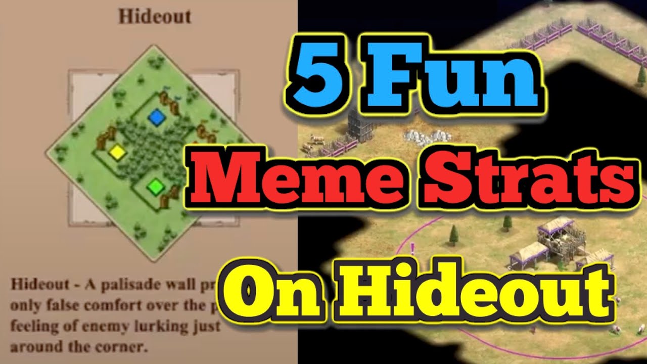 5 Fun Meme Strategies on 1 Vs 1 Hideout. Clowning Your Enemies Has Never Been this Fun in AOE2! 5 Fun Meme Strategies on 1 Vs 1 Hideout. Clowning Your Enemies Has Never Been this Fun in AOE2!