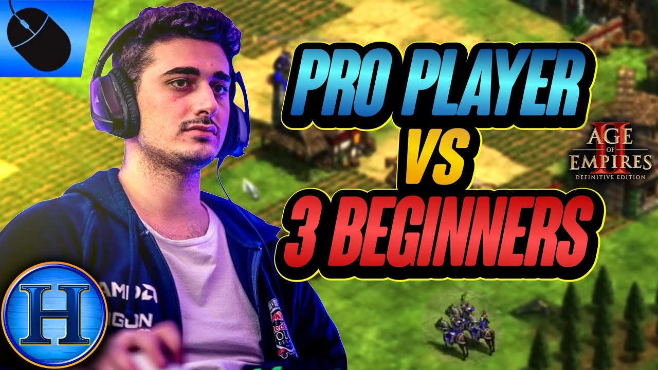 3 Beginners (1000) vs 1 Professional Player (2800) | AoE2 3 Beginners (1000) vs 1 Professional Player (2800) | AoE2