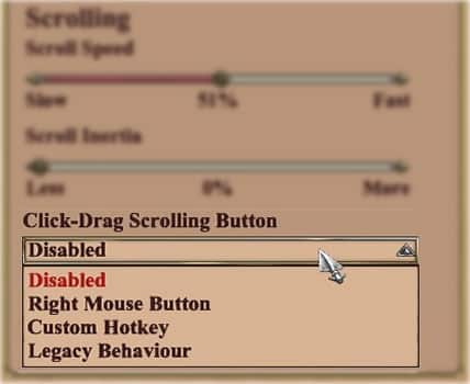 click-drag scrolling options