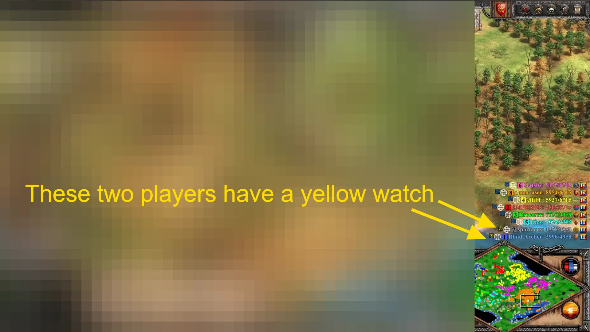 yellow and red watch players