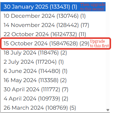 downgrade order for patches with low depot count